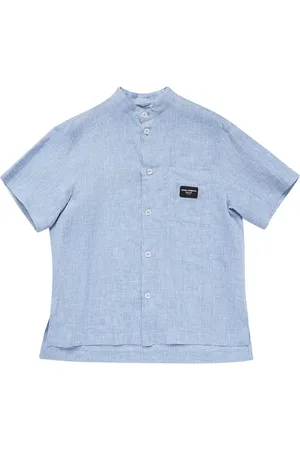 Dolce & Gabbana Linen Shirt W/ Logo Patch