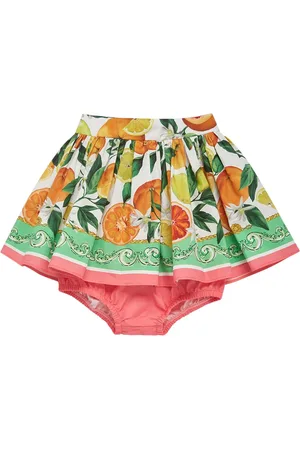 Dolce & Gabbana Flower Print Cotton Skirt W/diaper Cover
