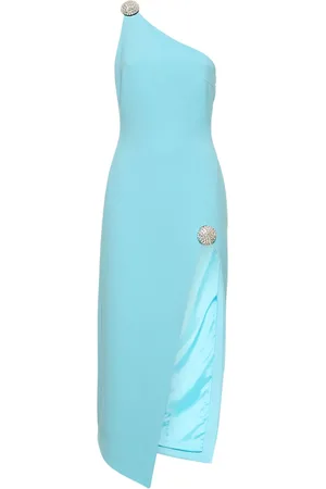 DAVID KOMA One-shoulder Cady Midi Dress W/crystal