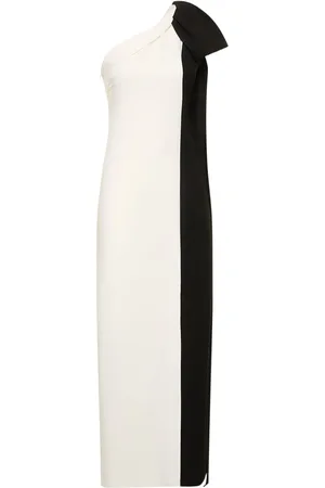 Roland Mouret Asymmetric Stretch Cady Bow Maxi Dress