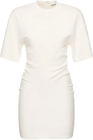 Alexander Wang Drop Shoulder Cotton Blend Mini Dress