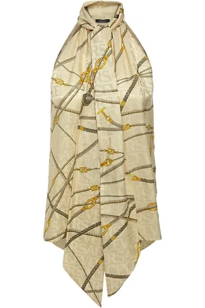 VERSACE Silk Blend Jacquard Sleeveless Top