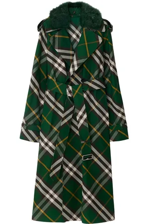 Burberry Waterloo Check Gabardine Trench Coat