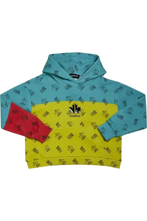 Dsquared2 Color Block Hooded Cotton Sweatshirt