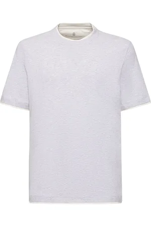 Brunello Cucinelli Layered Cotton Jersey Solid T-shirt