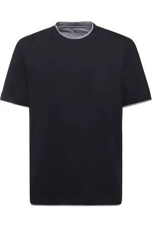 Brunello Cucinelli Layered Cotton Jersey Solid T-shirt