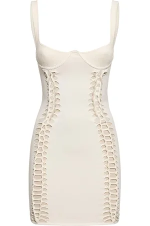 DION LEE Layered Knit Braided Mini Dress