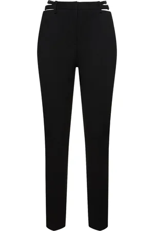 DION LEE Tailored Stretch Wool Straight Pants
