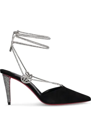 Christian Louboutin 85mm Astrid Suede & Crystal Heels