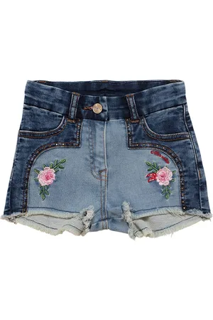 MONNALISA Embroidered Cotton Shorts