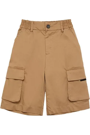MONNALISA Stretch Cotton Gabardine Cargo Shorts