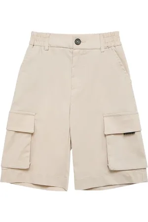 MONNALISA Stretch Cotton Gabardine Cargo Shorts