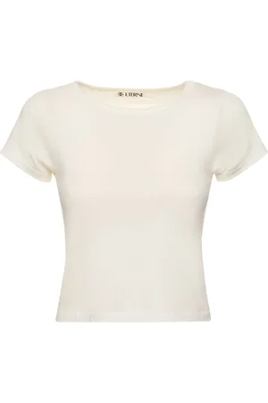 ÉTERNE Short Sleeve Stretch Cotton T-shirt
