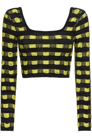 FERRARI Wool Knit Open Back Cropped Top