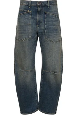 NILI LOTAN Shon Slit Cotton Jeans