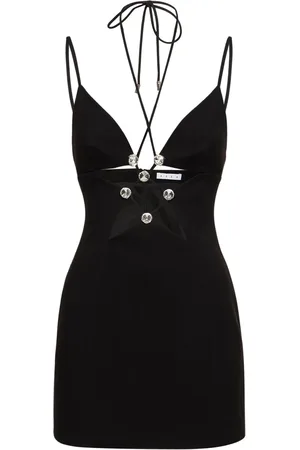 AREA Embellished Star Cutout Mini Dress