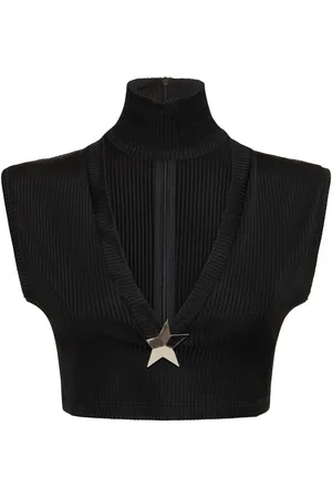 AREA V Neck Crop Top W/stud