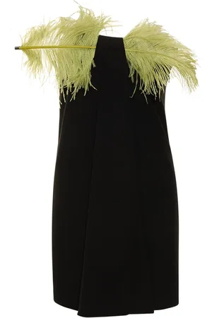 16Arlington Mirai Crepe Mini Dress W/feathers