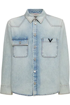 VALENTINO Cotton Denim Long Sleeve Shirt