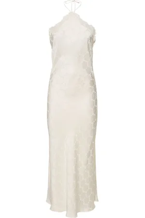 Stella McCartney Jacquard Satin Halter Neck Midi Dress