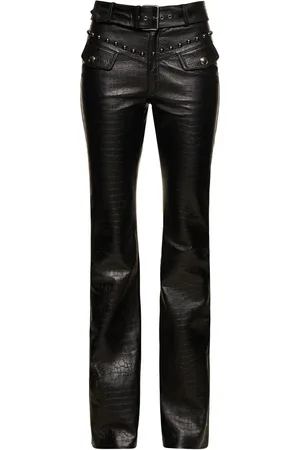 Alessandra Rich Belted Leather Pants