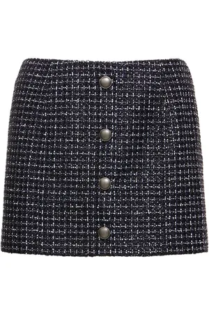 Alessandra Rich Sequined Tweed Low Waist Mini Skirt