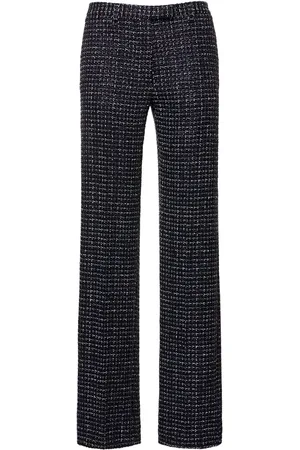 Alessandra Rich Sequined Tweed Low Waist Pants