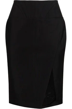 MUGLER Heavy Fluid Viscose Midi Skirt