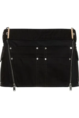 DION LEE Buckle Denim Mini Skirt