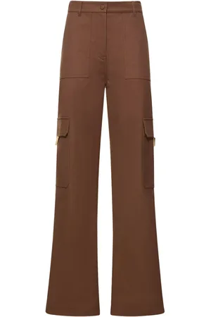 VALENTINO Canvas Straight High Waist Cargo Pants