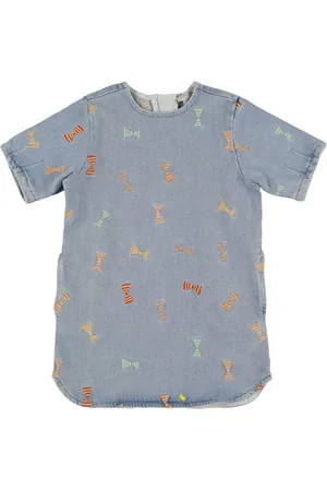 Stella McCartney Organic Cotton Denim Dress W/ Bows
