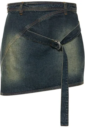 Cannari Concept Cotton Denim Mini Skirt W/ D-ring