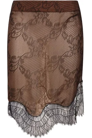 Tom Ford High Rise Midi Skirt W/ Lace