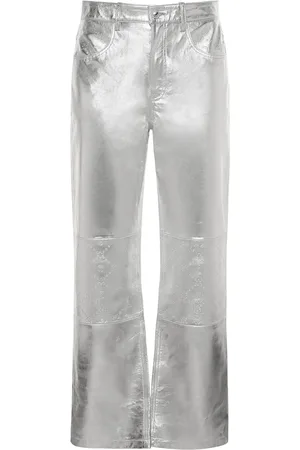 Marine Serre Embossed Leather Wide Pants