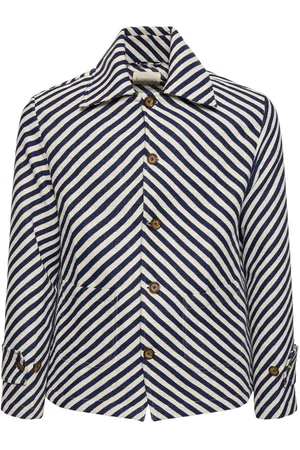 HARAGO Diagonal Stripe Cotton Coach Jacket