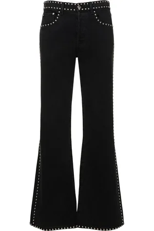 Lanvin Embroidered Studs Flared Denim Pants
