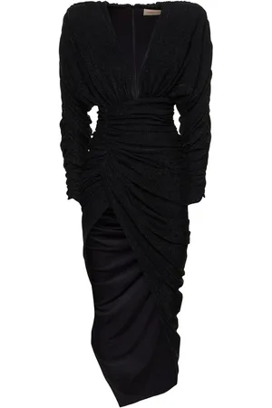 ALEXANDRE VAUTHIER Draped Lurex Jersey Long Dress
