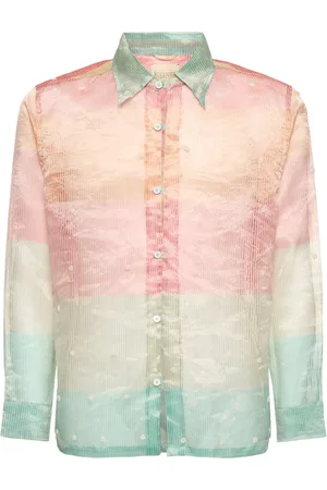 HARAGO Bead Daisy Silk Shirt