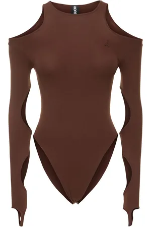 ANDREADAMO Sculpting Jersey Cutout Bodysuit