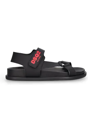 Dsquared2 Logo Print Leather Strap Sandals