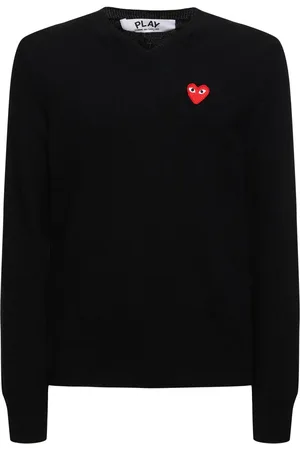 Comme des Garçons Play Logo Knit Wool V-neck Sweater