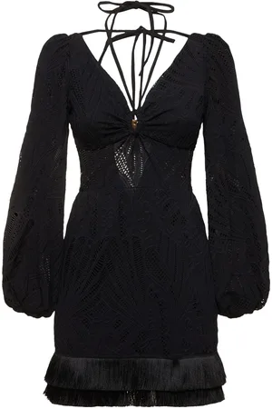 PATBO Lace Mini Dress W/ Fringes