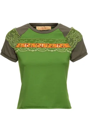 CORMIO Boah Cotton Jersey Raglan T-shirt W/lace