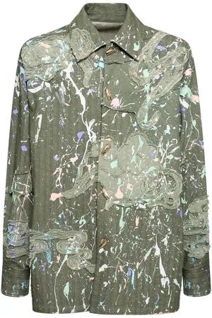 MITHRIDATE Lvr Exclusive Graffiti Patchwork Shirt