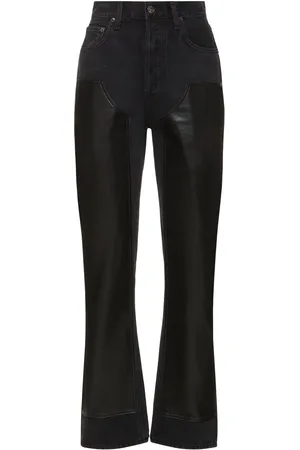 AGOLDE Ryder Distressed Cotton Straight Jeans