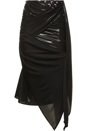 Marine Serre Draped Jersey Midi Skirt