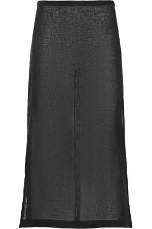 Michael Kors Crepe Side Slit Midi Skirt