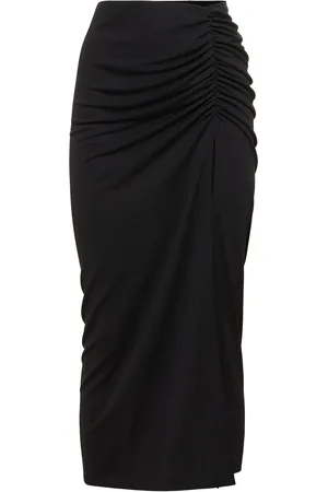 The Andamane Paige High Slit Jersey Midi Skirt