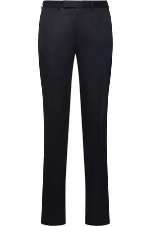 Ermenegildo Zegna Cotton Blend Flat Front Slim Pants