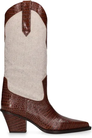 PARIS TEXAS 60mm Rosario Leather & Canvas Boots
